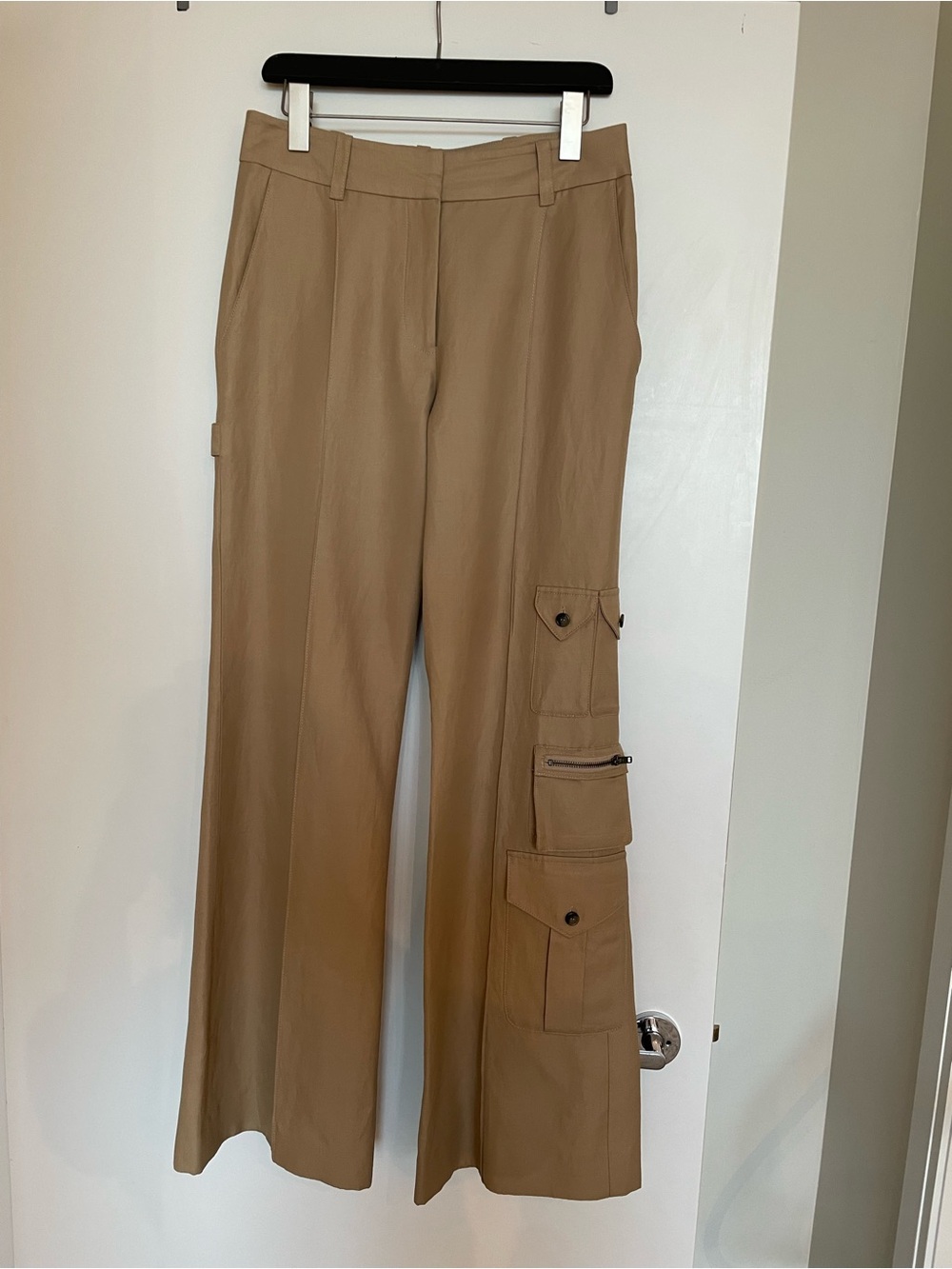 Smythe Camel Wide-Leg Cargo Pants